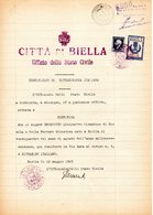 CERTIFICATO DI CITTADINANZA - 22.5.1945 - Revenue Stamps