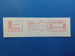 1984 AFFRANCATURA MECCANICA ROSSA EMA RED - CREDITO ROMAGNOLO CENTRO ELABORAZIONI DATI BOLOGNA - Machine Stamps (ATM)