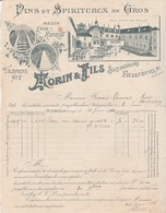 Facture + Traite Très Illustrées / 1911 / MORIN / Vins & Spiritueux / 88 Bulgnéville Vosges - 1800 – 1899