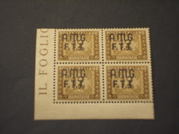 TRIESTE ZONA A - TASSE - 1947/9 CIFRA L. 12, Quartina/block Of Four - NUOVI(++) - Postage Due