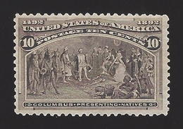 US #237 1893 Black Brown Perf 12 Mint NG F-VF SCV $100 - Nuovi