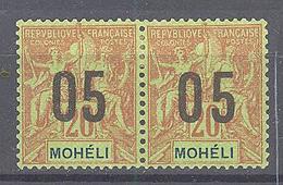 Mohéli: Yvert  N° 18/18A*; Chiffres Espacés Se Tenant - Unused Stamps