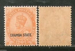 India CHAMBA State 2 1/2 As KG V SG 69 / Sc 66 Postage Stamp MNH - Chamba