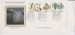 AAT 1983 Antarctic Wildlife Strip Of 5v FDC (silk) (F7694) Small Wrinkle In Corner Cover - FDC