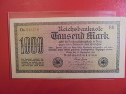 Reichsbanknote 1000 MARK 1922 VARIETE N°1 - 1000 Mark