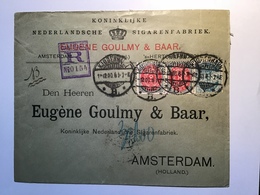 Denmark  RARE REGISTERED Cover KJØBENHAVN 1900 > NETHERLANDS (Dänemark BI-COLOURED Amsterdam Brief - Cartas & Documentos