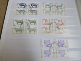 STAMPS - 2001 - BULGARIA - FARM ANIMALS IN BLOCKS Of 4 VFU INCL 5 And 10 VALUES - Colecciones & Series