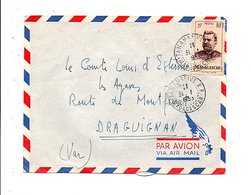MADAGASCAR LETTRE DE TANANARIVE POUR LA FRANCE 1953 - Briefe U. Dokumente