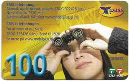 Greenland - Tusass - Lady With Binoculars, GSM Refill, 100kr. Exp. 01.08.2008, Used - Greenland