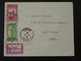 Lettre Cover De El Golea Algérie Pour Saint Etienne Theme Mosquee Islam 1937 - Brieven En Documenten
