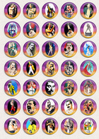 Queen BAND Freddie Mercury Music Fan ART BADGE BUTTON PIN SET 1 (1inch/25mm Diameter) 35 X - Musique