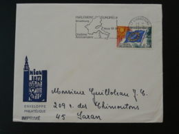 Flamme Concordante Sur Lettre 10 Ans Parlement Européen Strasbourg Conseil De L'Europe 1968 - Lettres & Documents