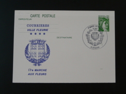 Entier Postal Stationery Card Sabine De Gandon Marché Aux Fleurs Courrieres 62 Pas De Calais 1982 - Cartes Postales Repiquages (avant 1995)