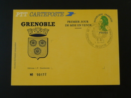 Entier Postal Stationery Card Liberté De Gandon Oblitéré Premier Jour Grenoble 1984 - AK Mit Aufdruck (vor 1995)