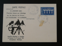 Entier Postal Stationnery Card Europa 1ère Liaison Par Télésiège La Toussuire Le Corbier 73 Savoie 1985 - Bijgewerkte Postkaarten  (voor 1995)