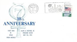 BM046 FDI/FDC 10th Anniversary First Man In Space, Stempel Kennedy Space Center - Otros & Sin Clasificación