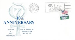BM047 FDI/FDC 10th Anniversary First Man In Space, Stempel Kennedy Space Center - Other & Unclassified