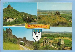 Rochemaure (07) Cité Féodale Vue Générale Château 14e S. Remparts Chapelle Notre-Dame Des Anges 2 Scans Blason - Rochemaure