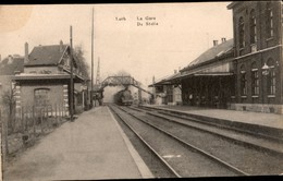 LOTH : DE STATIE /  MET AANKOMENDEN  STOOMTRAM  / La Gare - Beersel