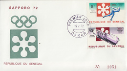 Enveloppe  FDC  1er  Jour  SENEGAL   Jeux  Olympiques  D' Hiver   SAPPORO   1972 - Winter 1972: Sapporo