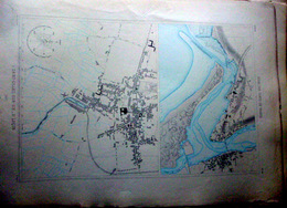 85 SAINT GILLES CROIX DE VIE LUCON PLAN DU PORT ET DE LA VILLE  EN 1882  DE L'ATLAS DES PORTS DE FRANCE 49 X 66 Cm - Seekarten