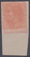 SPAIN - 1879 Rare IMPERF 15c King Alfonso "DOUBLE PRINT". Scott 252. Mint No Gum - Unused Stamps