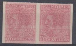 SPAIN - 1879 Rare IMPERF 10c King Alfonso "DOUBLE AND INVERTED PRINT". Scott 244. Mint No Gum - Unused Stamps