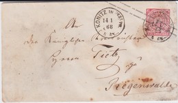 NDP Ganzsache U 1 A Nv Preußen K1 Konitz Ostgebiete Westpreußen N Regenwalde 1868 - Postwaardestukken