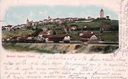 Romont FR Depuis L'Ouest, Chemin De Fer, Gare Et Train (7.9.1905) - Romont