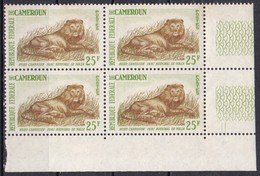 Camerun, 1962 -  25fr Lion, Quartina - Nr.397 MNH** - Raubkatzen