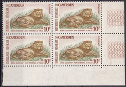 Camerun, 1962 - 10fr Lion, Quartina - Nr.396 MNH** - Raubkatzen