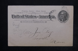 ETATS UNIS - Entier Postal Commerciale De Paterson En 1895 , Repiquage Au Verso - L 24484 - ...-1900