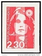 France Autoadhésif ** N°    1 Ou 2630 - Briat - Marianne Du Bicentenaire - Le 2f30 Rouge Non Dentelé - Unused Stamps