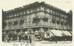 2897 "TORINO - HOTEL LIGURE-CARROZZE A CAVALLO E AUTO D'EPOCA" CART. POST.ANIM.ORIGIN. NON SPEDITA - Bar, Alberghi & Ristoranti