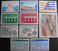 FD/2928 - ANDORRE FR. - ANNEE 1984 COMPLETE (10 TIMBRES) - N°327 à 336 NEUFS** - Années Complètes