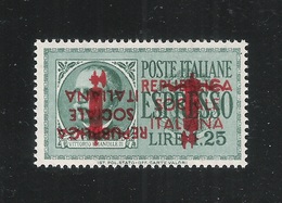 ITALIA R.S.I. - 1944: ESPRESSO - Valore Nuovo Stl Da L.1,25 Con  Doppia Soprastampa NON GARANTITA- In Ottime Condizioni. - Emisiones Locales/autónomas