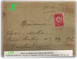 TURKEY ,EARLY OTTOMAN SPECIALIZED FOR SPECIALIST, SEE..Mi. Nr. 136 C - Auf Brief Nach Constantinople - Storia Postale