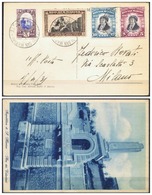 V6592 SAN MARINO 1935 Cartolina Illustrata Con 2 Val. Delfico + Fondaz. Fascio + Veduta, Da San Marino 2.4.35, - Briefe U. Dokumente