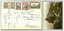 V6751 SAN MARINO 1939 Cartolina Illustrata Affrancata Con 4 Diversi Valori, 9.8.39 Per Perugia, Ottime Condizioni - Storia Postale