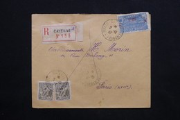 GUYANE - Enveloppe En Recommandé De Cayenne Pour Paris En 1937 , Affranchissement Plaisant - L 24585 - Covers & Documents