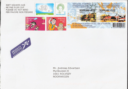 Netherlands 2001-2018 Four Stamps Comic + Bloc Internationale Briefmarkenausstellung AMPHILEX 2002,  Cover Cancelled - Briefe U. Dokumente