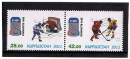 Kyrgyzstan.2011 Ice Hockey Slovakia 2011. Strip Of 2v  Michel # 660-61 - Kirgisistan