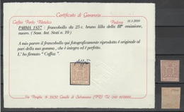 Parma 1857 - 25 C. ** Perfetto - Certificato            (g5522h) - Parme