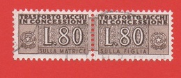 1946/81 (10/ll) Pacchi In Concessione Filigrana Stelle IV Lire 80 - Usato - Colis-concession
