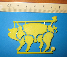 MAIALE PIG PUZZLE Plastic GIALLO Vintage - Pigs