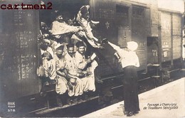 CARTE PHOTO : CHAMPIGNY PASSAGE DE TIRAILLEURS SENEGALAIS TRAIN GARE LOCOMOTIVE GUERRE SOLDATS 51 MARNE - Champigny