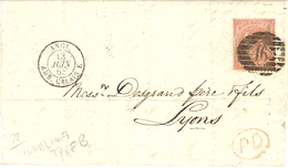1865 - Letter From London District 16 Fr. N°32 ( Y & T )   To Lyon - Lettres & Documents