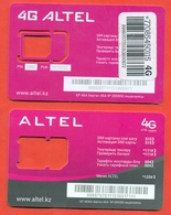 Kazakhstan. Used Plastic Card Without A Sim-card.Phonecards Altel. Two Types Of Cards. - Kazakistan