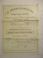 Provedroux Lierneux - Château De Ste Marie - Contrat D'assurance De 1917 La Francfortoise - 1900 – 1949