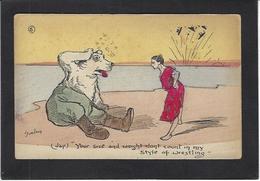 CPA Ours Satirique Caricature Guerre War Russo Japonaise Mandchourie Ours Russe Japon SINCLAIR Non Circulé - Bären